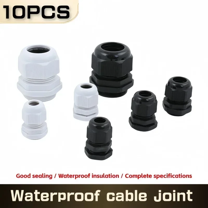 10PCS Nylon Cable Glands PG 7/9/11/13.5/16/19 High Quality IP68 Wire Plastic Waterproof Connector Cable Sleeve Adjustable Joints
