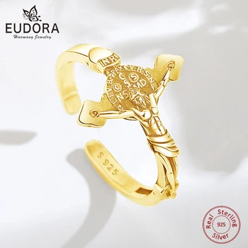 Women's Eudora 18K Gold Plated Jesus Cross Ring