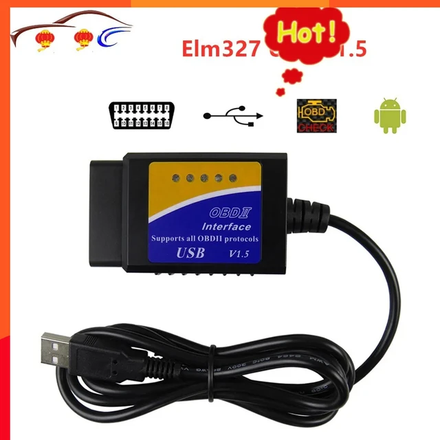 Universal OBD2 Diagnostic Interface USB Cable for Car Connector V1.5 -  Autoscan Diagnostic Software