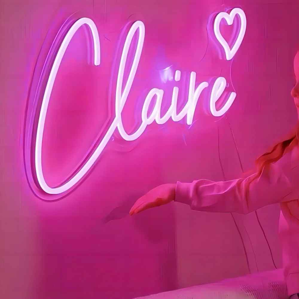 Panneau Néon Personnalisé – Décoration Murale à DEL Pour Chambre à Coucher, Fête D'anniversaire, Mariage, Maison, Bureau, Salon, Esthétique Alimentée Par USB