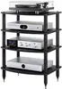 Four Shelf Audio Rack, Media Stand, and Components Cabinet 4 Shelf Black 3