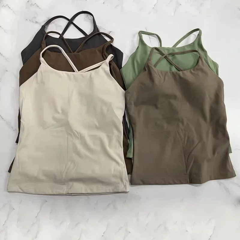 SHINBENE Super Cloud Lace-up Cross Back Yoga Gym Bra Stuffed Fitness Top Sports Bra
