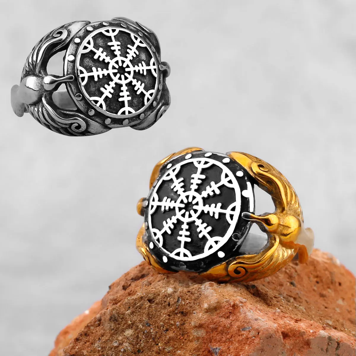 Anello amuleto vichingo Vintage in acciaio inossidabile Norse Compass rune uomini e donne anelli adolescenti gioielli Multi stile regalo fidanzato