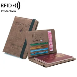 Travel Passport Holder - RFID PU Leather Wallet (Coffee)