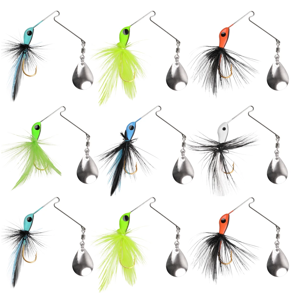 9Pcs/18Pcs Spinner Bait Metal Fishing Spinnerbait Lures for Pike Bass Trout Salmon Freshwater Saltwater Tackle Wobbler Fishing