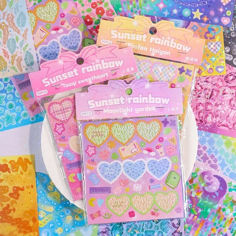 

20sheet Fashion American Style Stickers Colorful Love Butterfly Letter Stationery Sticker DIY Decor Luggage Guitar Phone Sticker