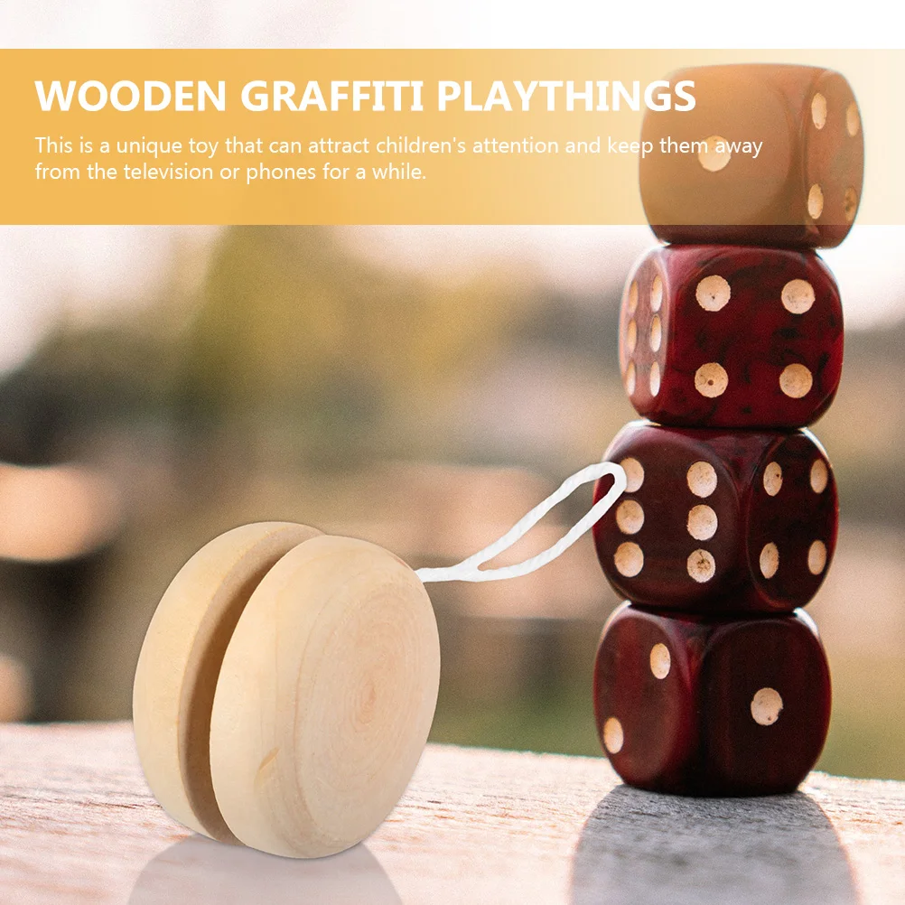 12 Pcs Wooden YoYo Balls Toys Unfinished Kids Playthings Painting Yoyo Ball Creative Wooden Toys Hobby Collectibles Yoyo Safe