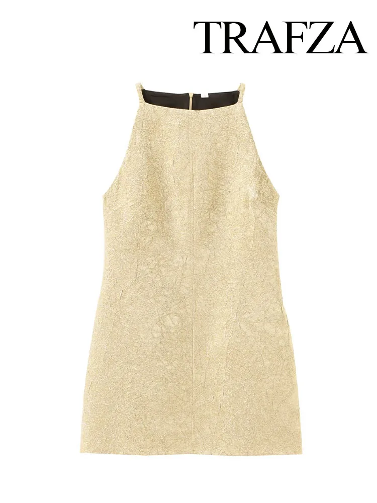 

Женское мини-платье на молнии, с лямкой на шее