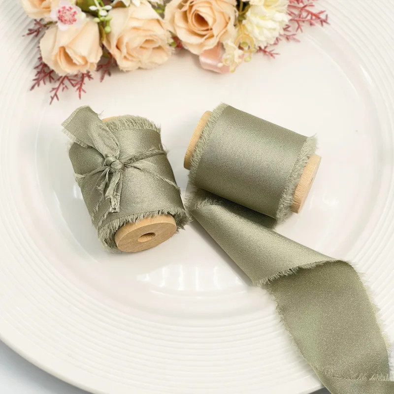 

5Y/Roll Frayed Edged Wrinkle Chiffon Silk Ribbon Handmade Ripped Wedding Party Flower Bouquet Gift Packing Decorations DIY Craft