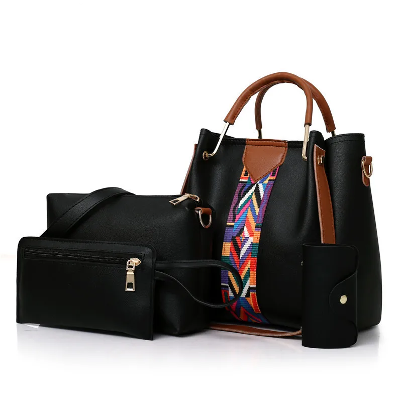 Large Capacity Fashion 4Pcs/Set Women Bag Shoulder Bag For Women Purse  Handbag Large Tote Female Handbags Dropshipping 20