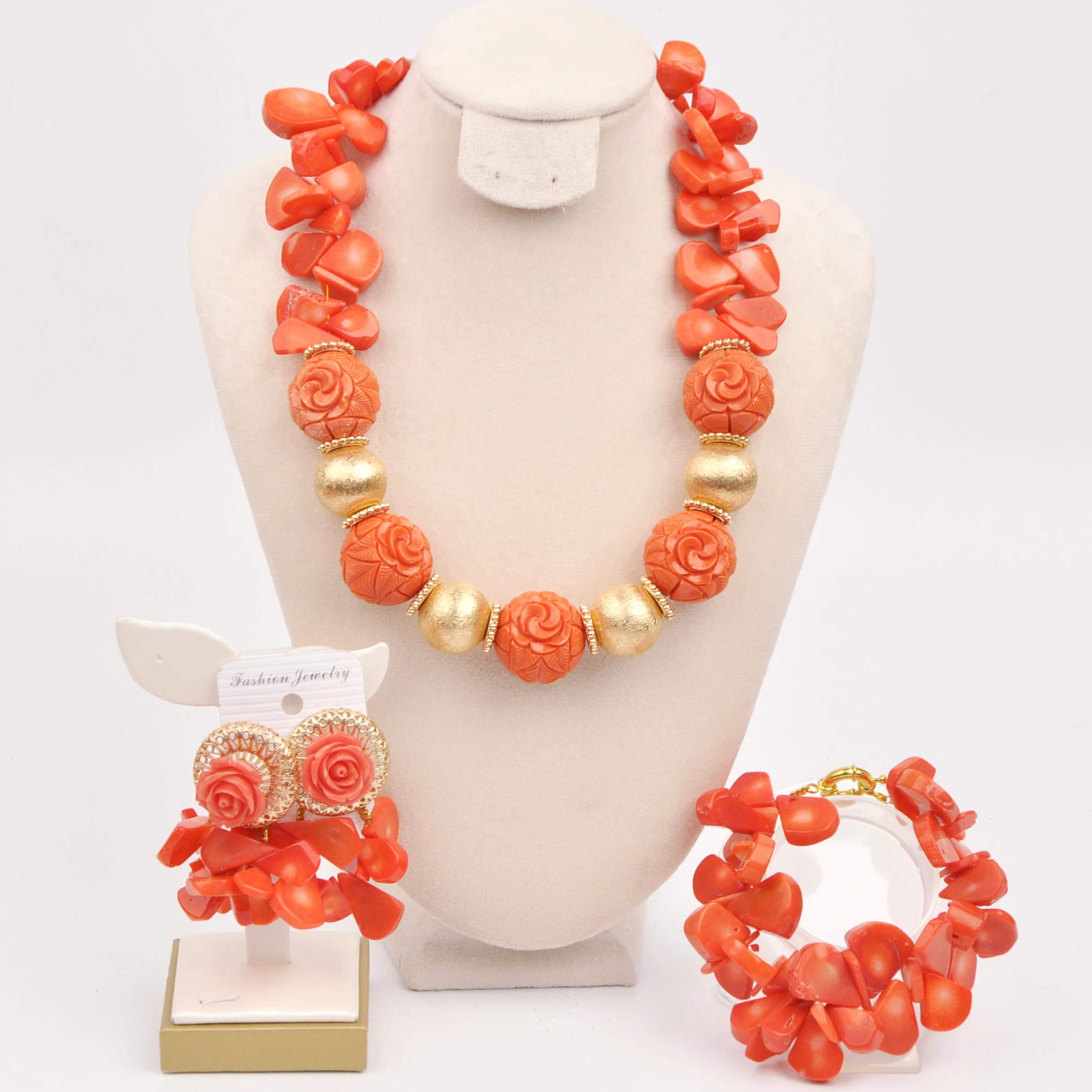 ensemble-de-bijoux-de-mariage-africains-perles-orange-mode