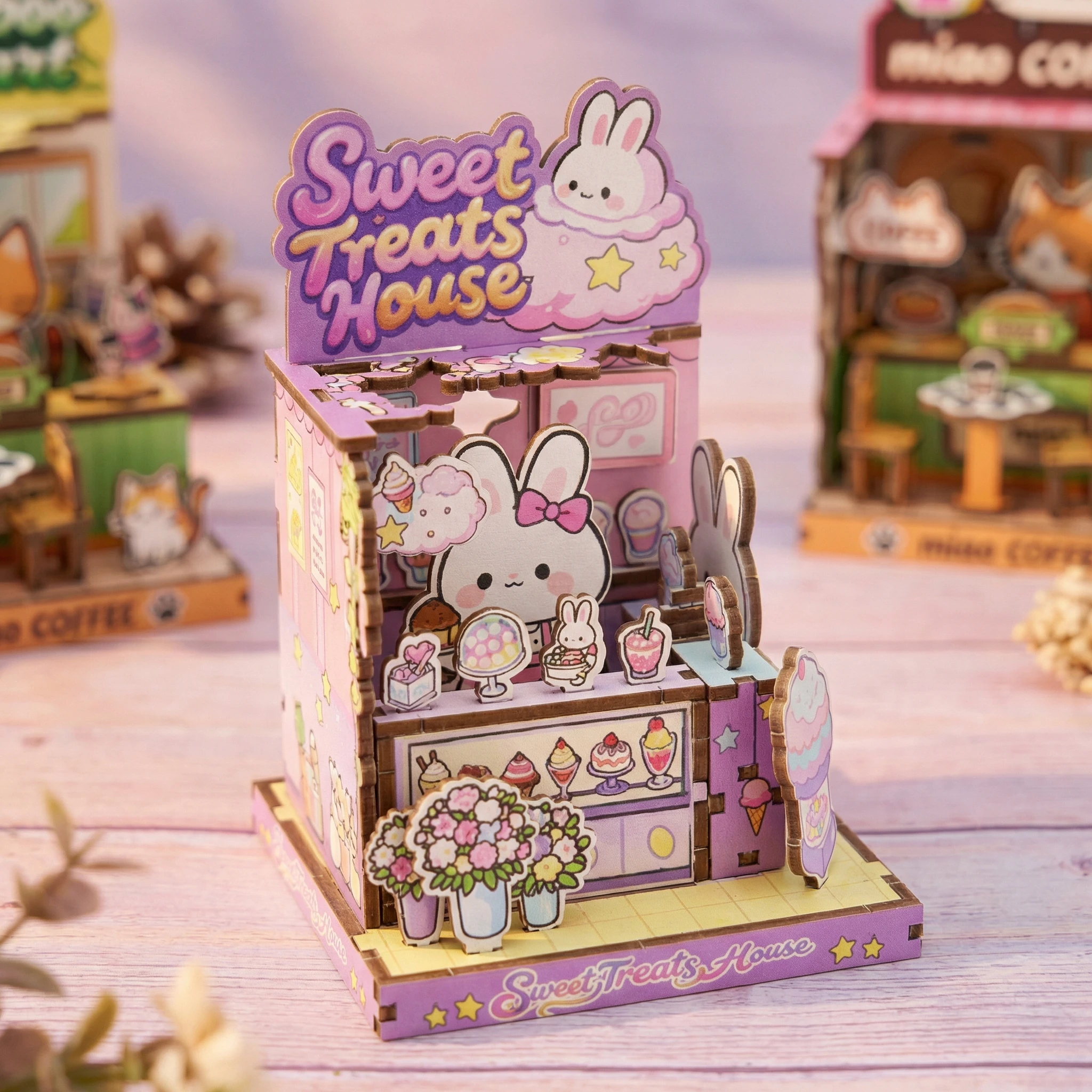 어린이 인형 집 DIY 미니어처 나무 인형 집 미니 모델 조립 퍼즐 3D 나무 ..