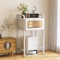 Iron Robot Vacuum Storage Rack with Easy-Clean 3-Layer Organizer  Durable Cleaning Machine Stand Convenient Access with Wheel 1
