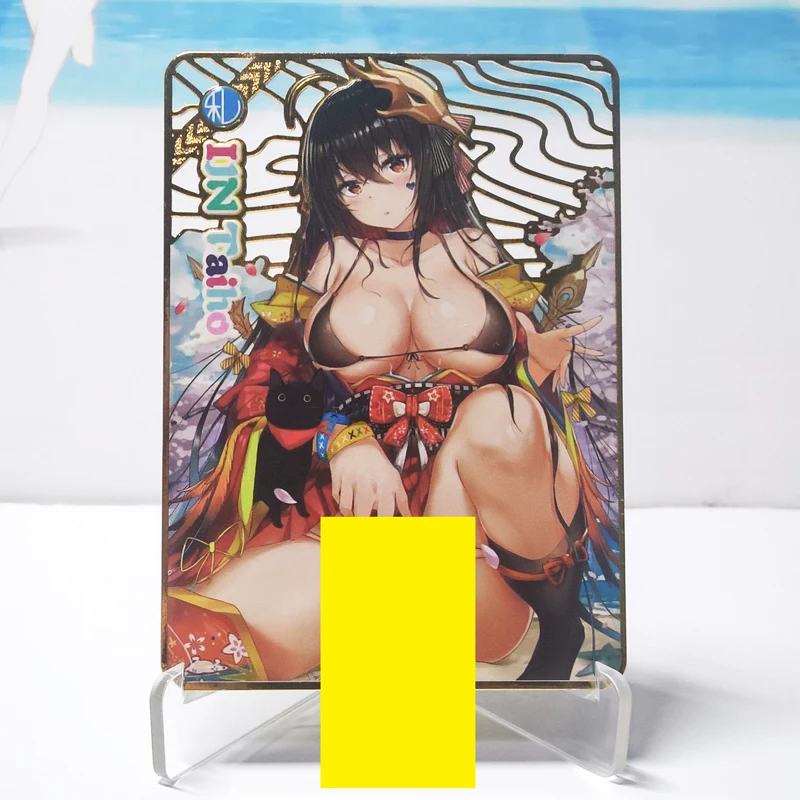 

Diy Self Made Azur Lane Ijn Taiho Sirius Kawaii Gold Card Openwork Carved Relief Collection Card Game Anime Card Gift Toy