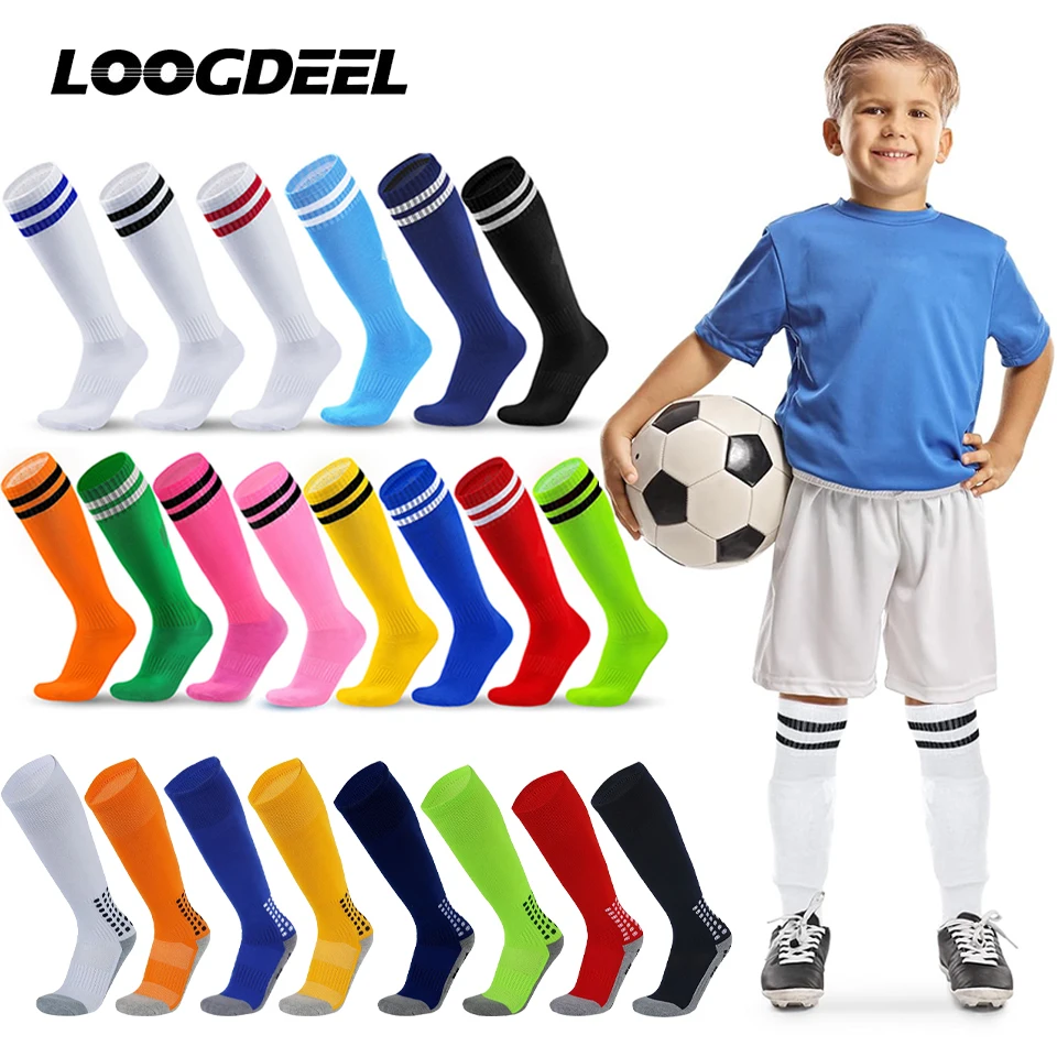 Sports Socks Soccer Compression Stretchy Knee High Tube Socks 1Pair 26-45 Kids Men Women Teens Football