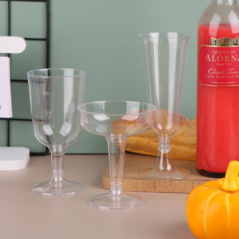 Disposable Transparent Wine Glasses Party Party Thickened Drinking Glasses Annual Celebration Drinkware Set 10Pcs