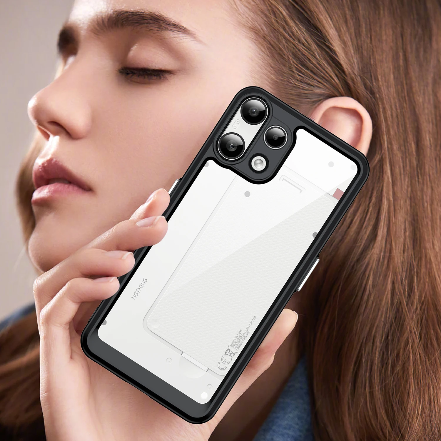Transparent Hard PC Case with Candy Color Frame and TPU Shockproof Bumper