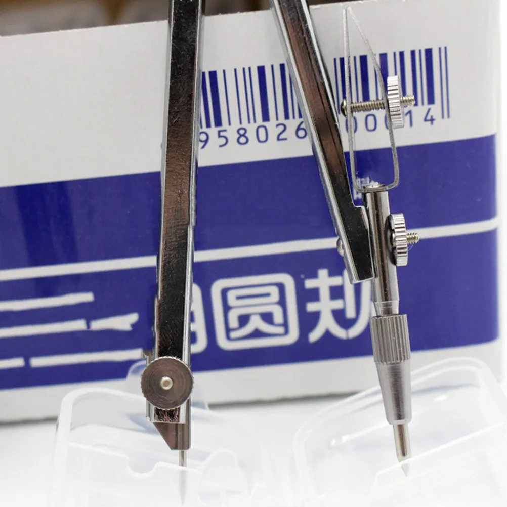 2Pcs 나침반 그리기용 나침반 학생들을 위한 강력한 녹 방지 그리기 도구 학교 용품 수학 디자인 제도 도구