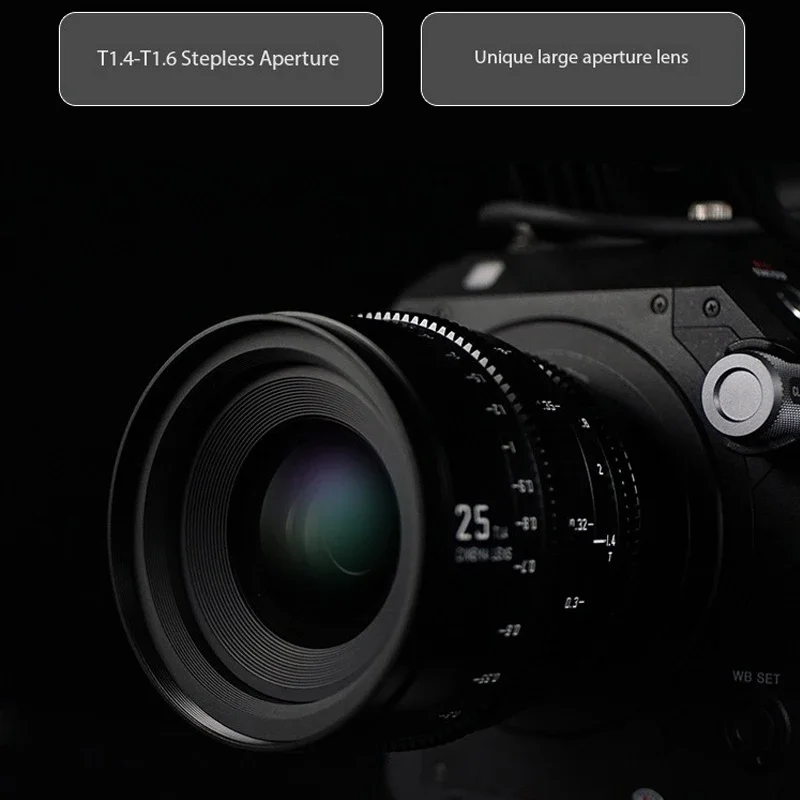 SGimage 25mm/35mm/50mm/75mm T1.4 Full Frame Cinema Lens Large Aperture Manual Prime Lens for Sony E L Mount Camera 3