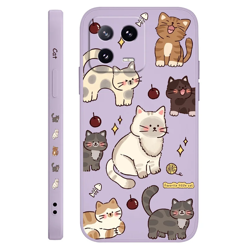 Adorable Cat Liquid Silicone Phone Case Cover