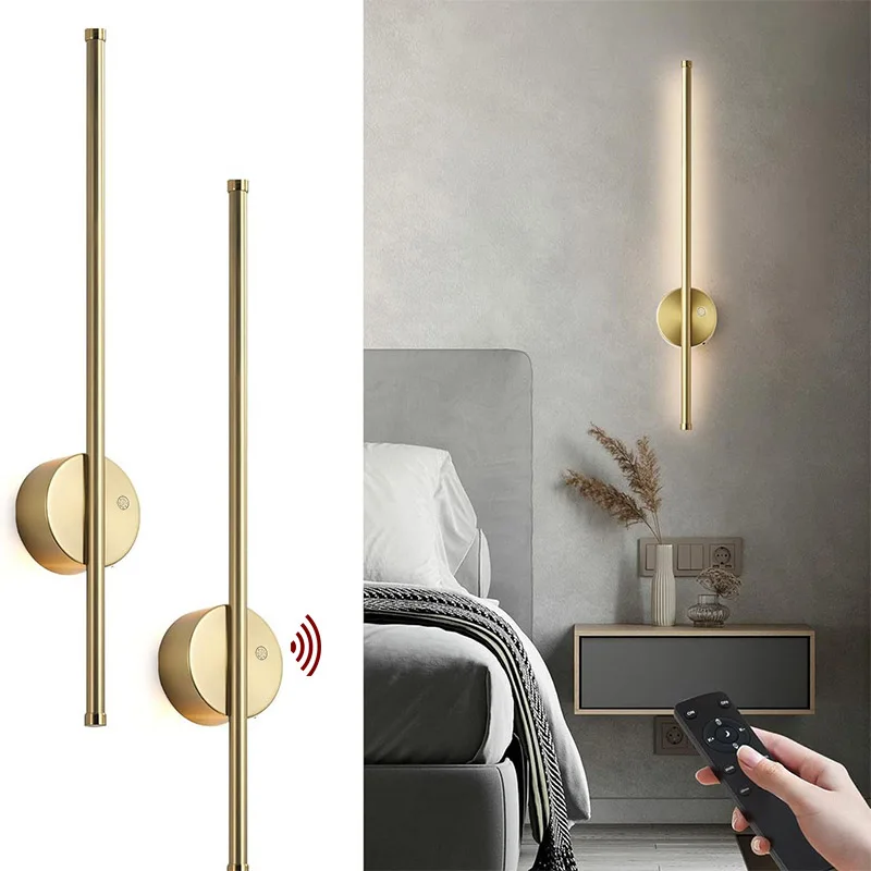 Human Body Detection Rechargeable LED Wall Lamp 60CM Removable For Bedroom Bedside Living Room Décor Fixtures Magnetism Chassis