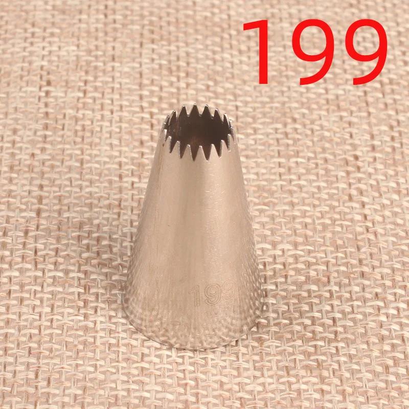 304 Stainless Steel 199# 15 Tooth Open Star Decorating Nozzle Welding Polishing Baking Diy Tool Small Number Macaron