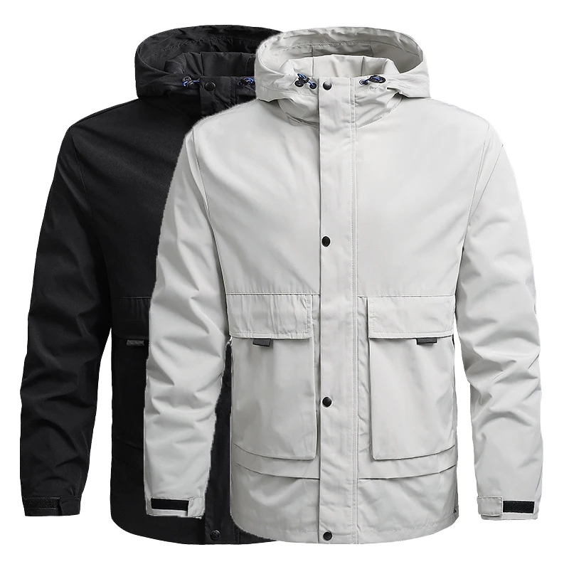 

Spring Autumn Men Jackets Hooded Windbreaker Coat Men Clothing Fashion Casual Jacket Outdoor Windproof Camping Hiking Jacket Men