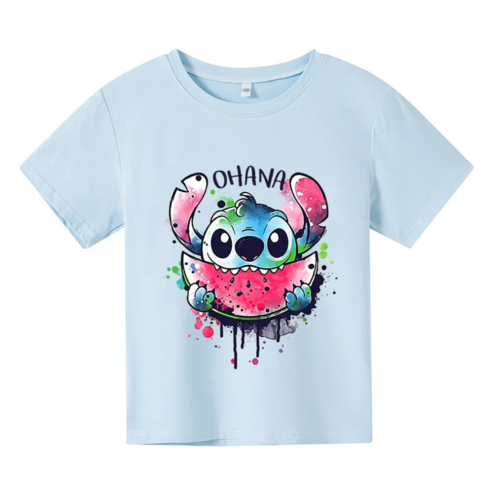 thumbnail image 1 of Camiseta de verano Kawaii Lilo Stitch para niños, ropa para niños y niñas, camisetas con gráficos de dibujos animados para niños, linda camiseta de manga corta de Anime, camiseta para bebé, 1 of 5