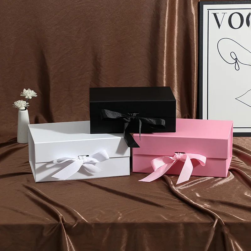 Pink Magnetic Gift Box with Closure Lid, Luxury Bridesmaid Present Box, Elegant Packagi... - SKU GBML1842 - UGI Packaging