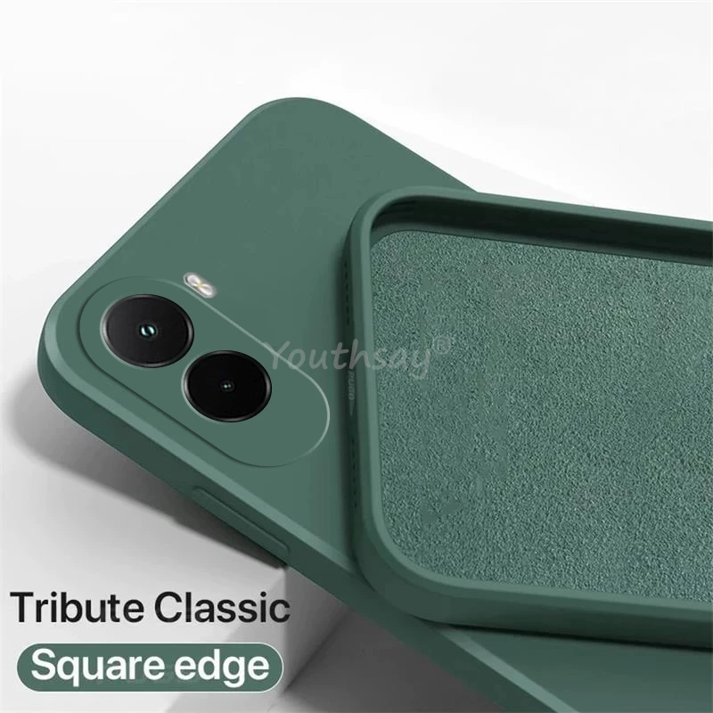 Liquid Silicone Soft TPU Anti-Drop Phone Protector Case - Plain Cover