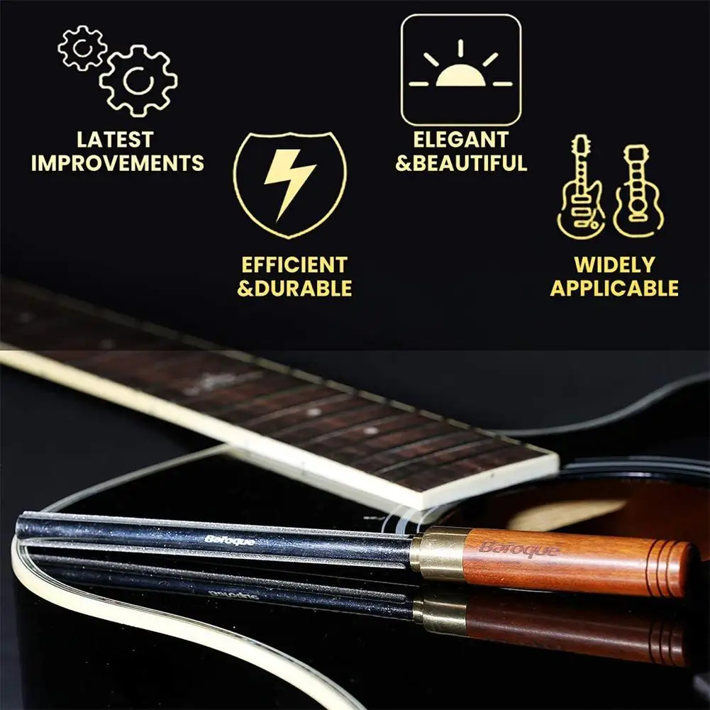 Guitar Fretboard Stickers Guitar Fret Crowning File With Small/Medium/Large 3 Crowning Grooves Fret End Dressing File Professional Luthier Tool