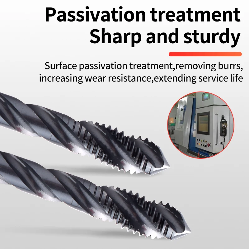 HSSE-PM JIS Standard Extended Spiral Flute Tap 80L 100L M2 M3 M4 M5 M6 M8 M10 M12 Machine Screw Thre