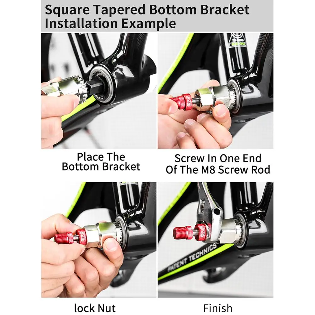 Bicycle Bottom Bracket Tool Square Taper Installation Removal Anti-drop Screw Aluminum Alloy Road Bike Remover Fixing Rod