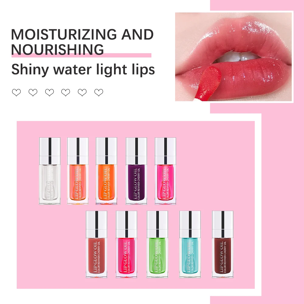 6ml Crystal Jelly Moisturizing Lip Oil Plumping Lip Gloss Sexy Plump Glow Oil Tinted Plumper Lips Makeup