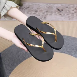Women's Summer Beach Slide Sandals - Casual Flat Flip Flops - 38 (D)