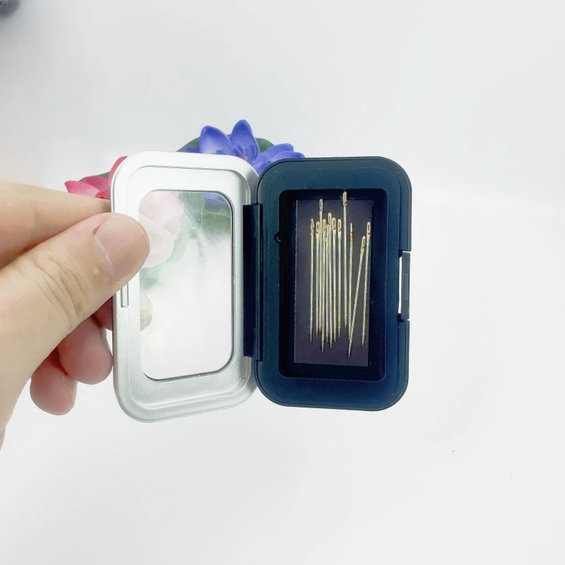 Magnetic Sewing Needle Storage Box - Black Rectangle Holder