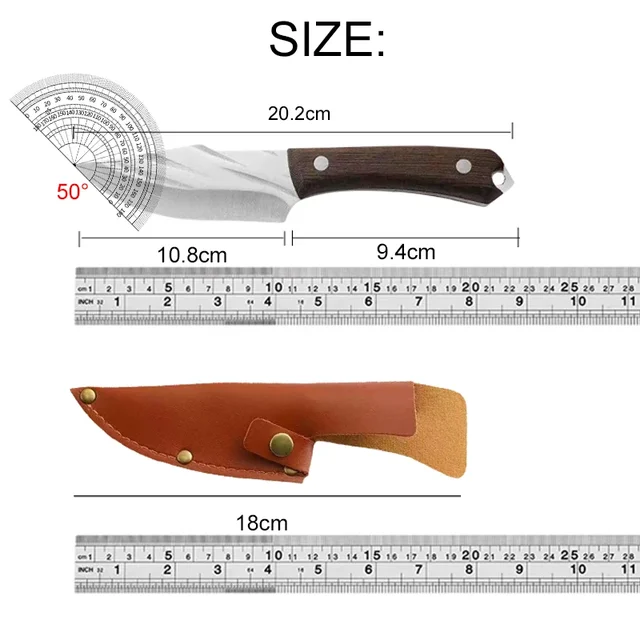 Couteau à désosser de cuisine en acier inoxydable forgé à la main, tranchage, pêche, boucher, viande, chef professionnel, opaque avec gaine 6
