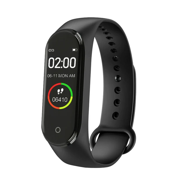 Hot M4 Men Women Smart High Quality New Label Belt Sports Blood Pressure Heart Rate Monitor Watch Waterproof Fitness reloj mujer Black