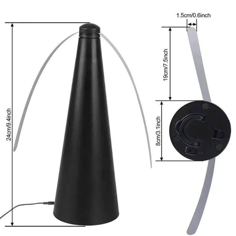 Electric Insect Repellent Fan: USB/Battery Powered Tabletop Fly Killer for Kitchen Outdoor Food Safety Device