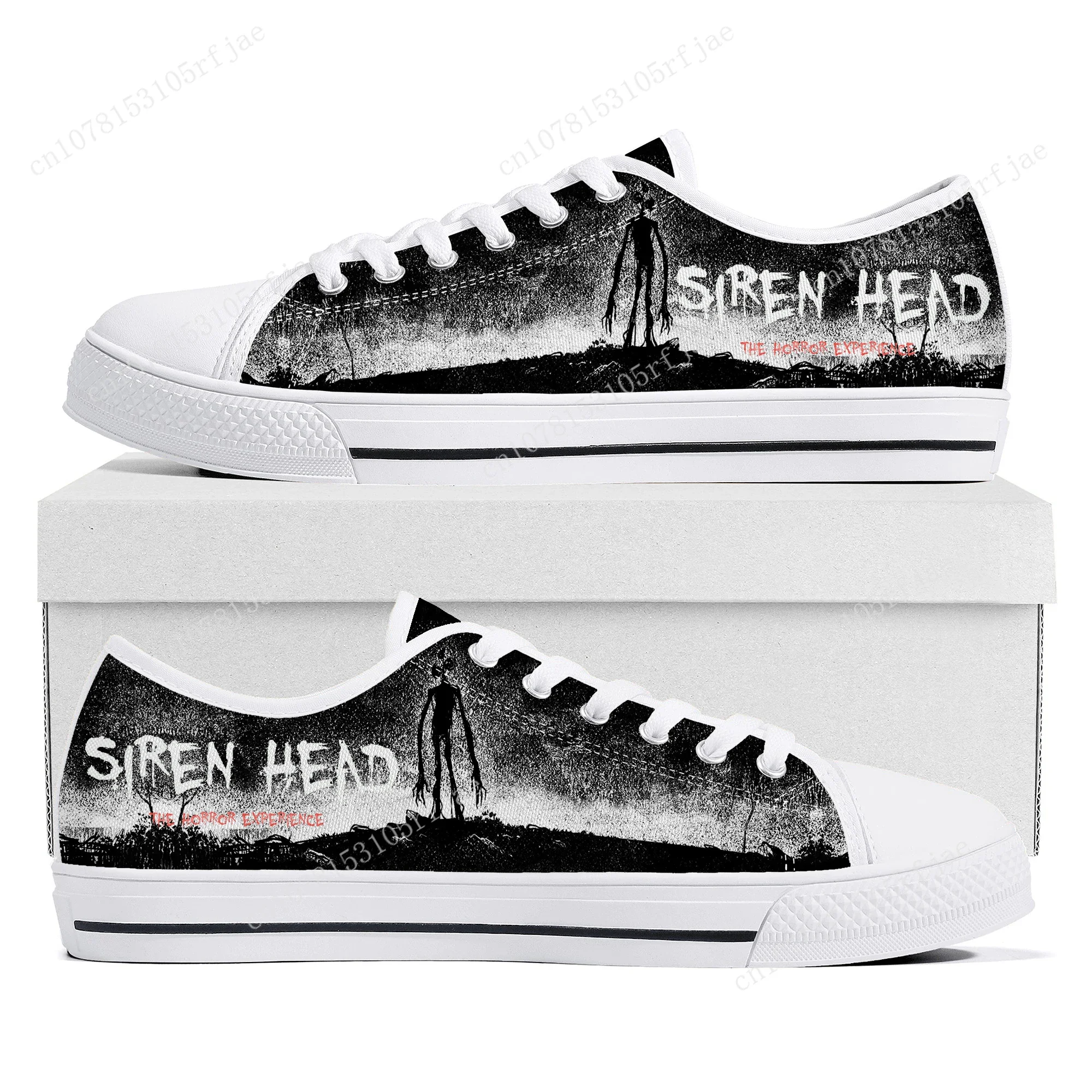 Siren Head Low Top Sneakers Hot Cartoon Game Womens Mens Teenager High Quality Fashion Canvas Sneaker Couple Custom Built Shoes