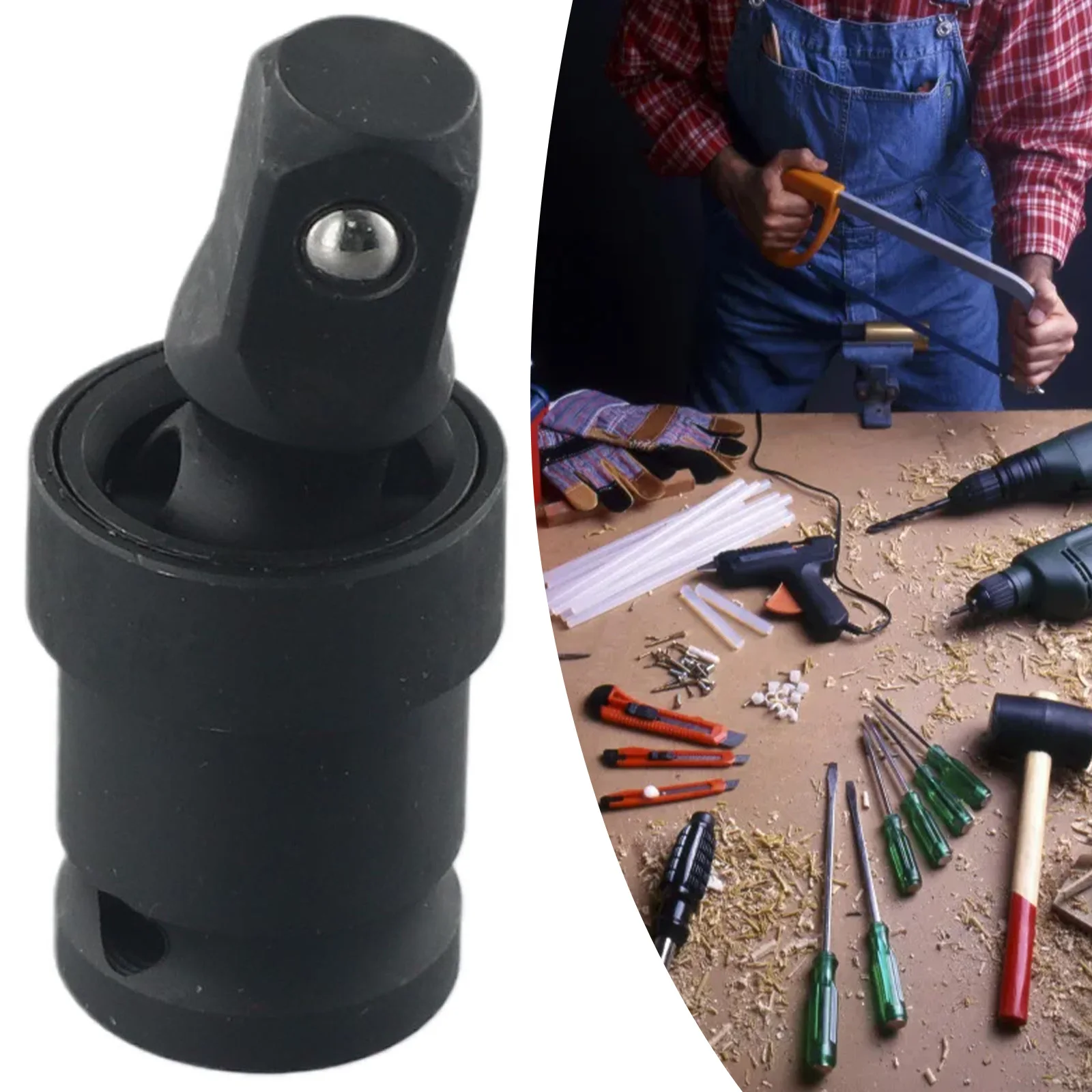 1/2 Inch Drive Joint Pneumatic Universal Joint 360 Degree Rotation Rust-proof Electric Wrench Socket For Mechanic Auto Repair