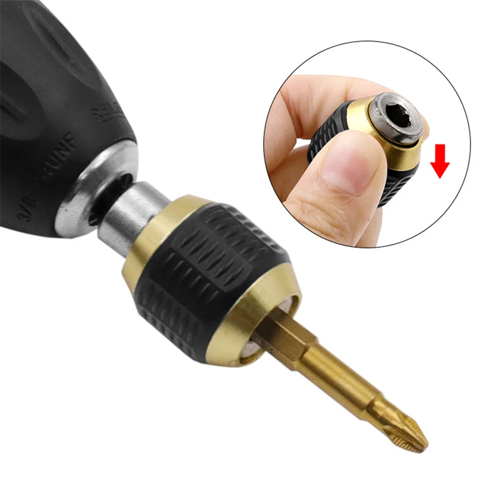 4 Pieces Impact Driver Socket Adapter Set With Magnetic Extension Bit Holder For 1/4 Inch Hex To Socket Turn Drill Into Nut Driver - View #3