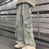 Autumn And Winter New Japanese Overalls Jeans Men And Women American Retro High Street Micro-la Washed Wide-leg Straight Pants 1