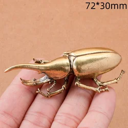 Vintage Brass Beetle Figurines - Unique Insect Ornament for Desk Decor and Collectible Gifts (C)