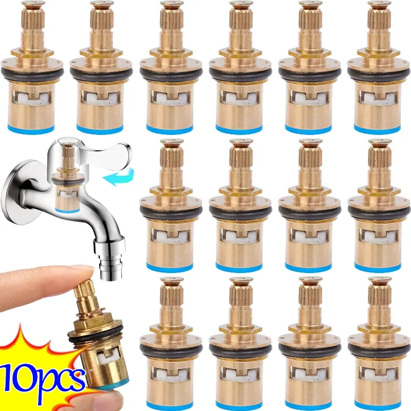 Faucet Valves Replacement Brass Faucet Valves Household Sink Tap Inner Cartridges Kitchen Bathroom Accessories 10/1pcs