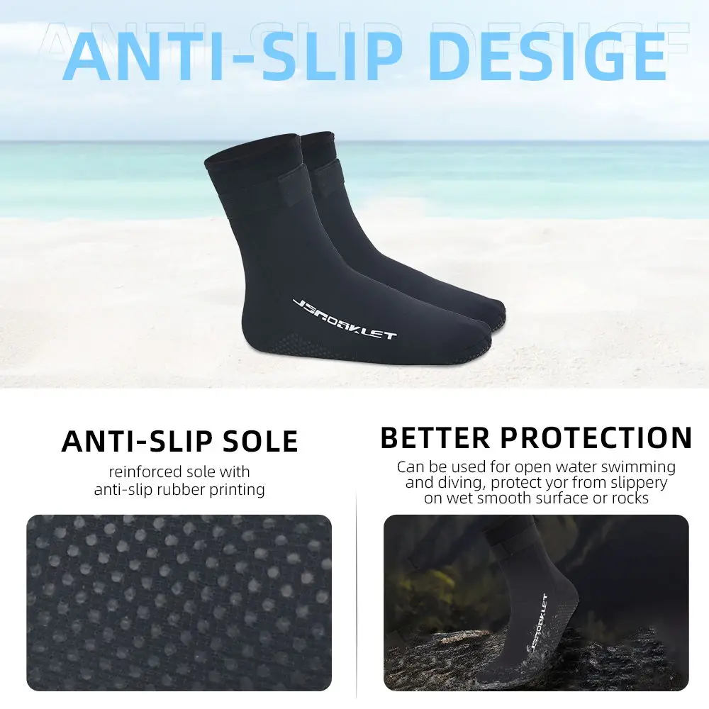 Aqua Shoes Neoprene Water Booties Men Women's 3MM Neoprene Diving Socks Warm Swimming Snorkeling Beach Volleyball Water Sports Boots High Cut Wetsuit Shoes
