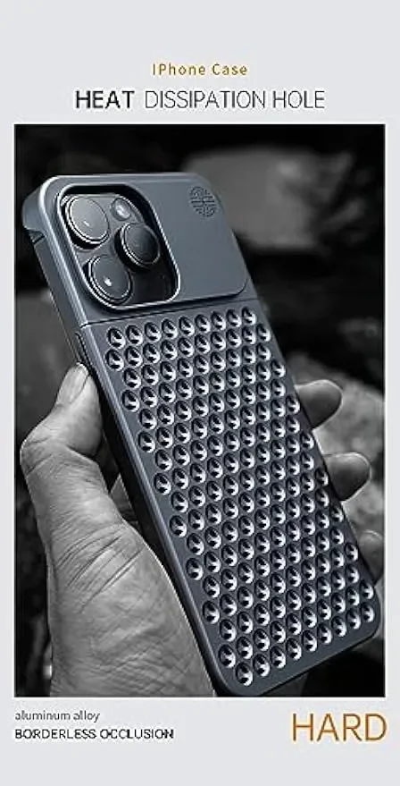 Aromatherapy Phone Case Anti-Scratch Protective Cover Cases Aviation Metal Cooling Simple Shell for iPhone 14 13 12 15 Pro Max