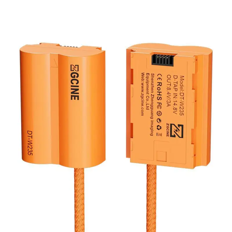 ZGCINE USB-C PD to NP-W235 & D-Tap to NP-W235 더미 배터리 케이블 후지필름 X-T5 X=T4 X-H2 X-H2S X-S20 GFX 100S 100II 50SII용