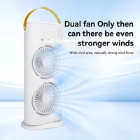 Ventilateur brumisateur portable 3-en-1 à double tête avec câble USB, ventilateur électrique, lumière LED et humidificateur d'air 1
