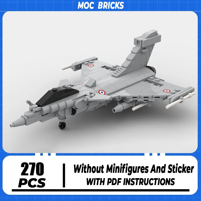 

Moc Building Blocks Famous Military Series 1:72 Scale Rafale C Model Technology Aircraft Bricks DIY Assembly Fighter Toy